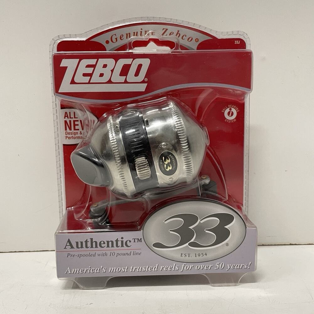NEW Zebco 33 Authentic Series Spincast Reel Silver Black 1 Ball Bearing